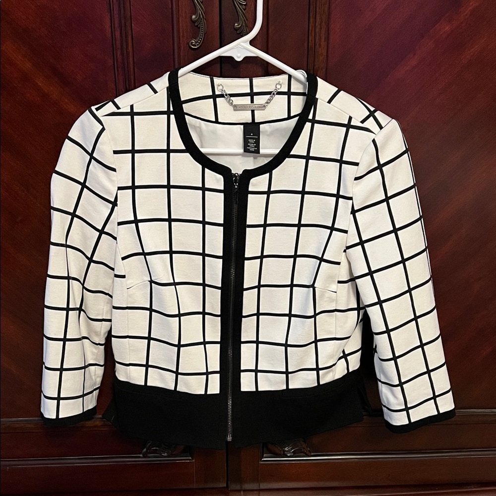 White House Black Market Grid Pattern Blazer